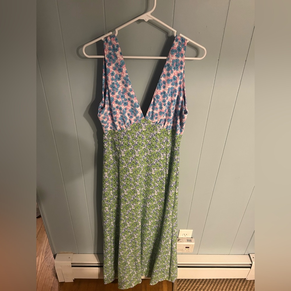 Two Toned Floral Maxi Dress - Picture 2 of 6